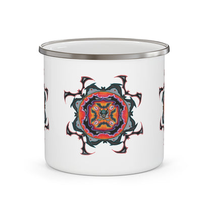 Scry by breathemovedivine Enamel Camping Mug, Boho, Cottagecore, Witchcore Outdoor Drinkware