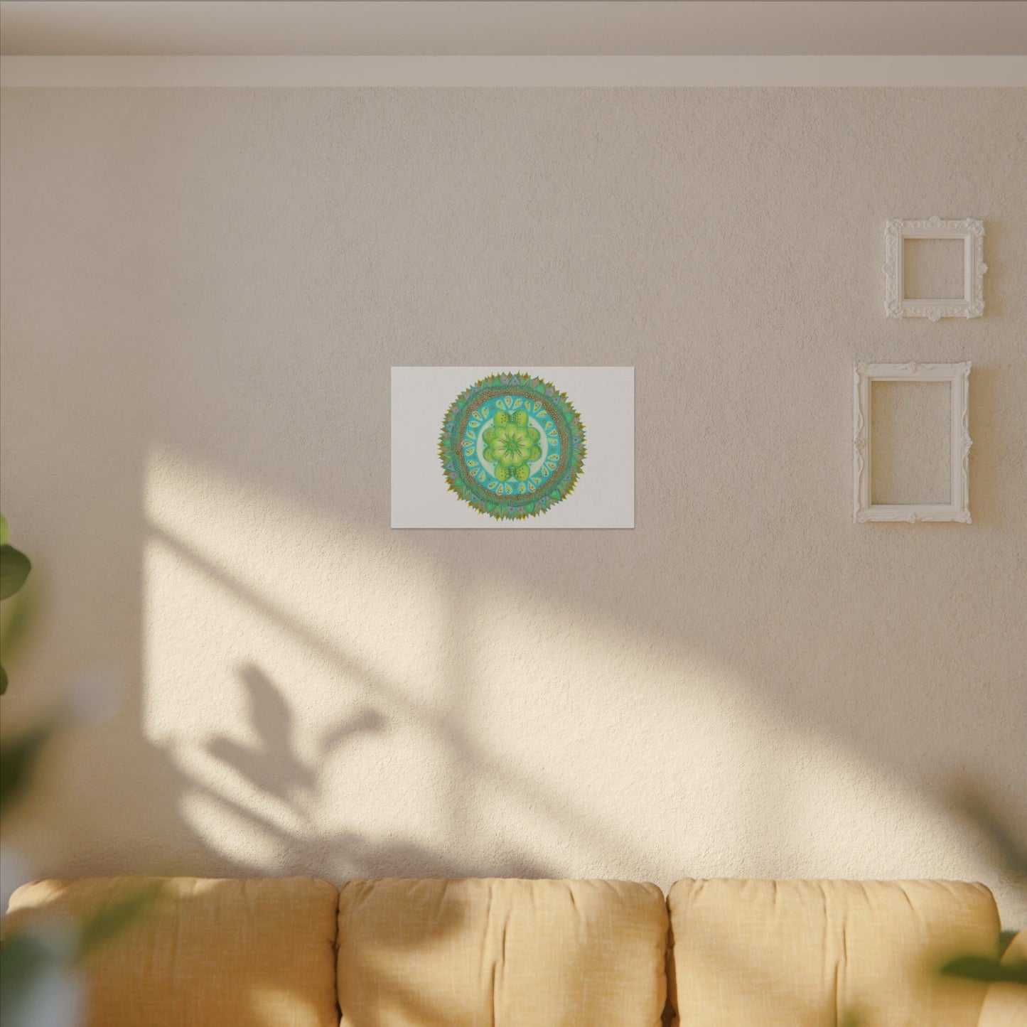 Heart Flame by breathemovedivine Meditative Mandala Canvas Art - Stretched Wall Decor