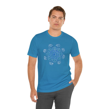 Flowers for Me by breathemovedivine Vibrant Mandala Unisex Jersey Short Sleeve Tee - Bohemian Vibes