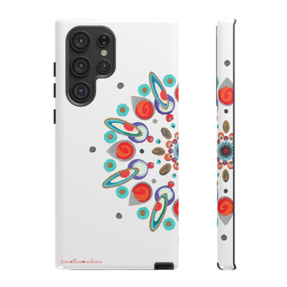Phone case with Inner Eye breathemovedivine design on a white background