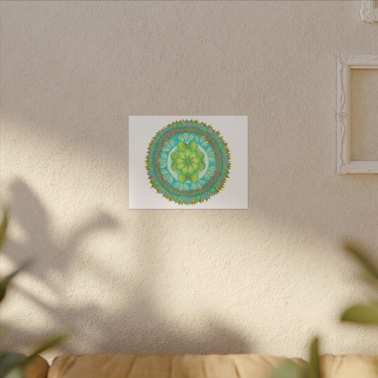 Heart Flame by breathemovedivine Meditative Mandala Canvas Art - Stretched Wall Decor