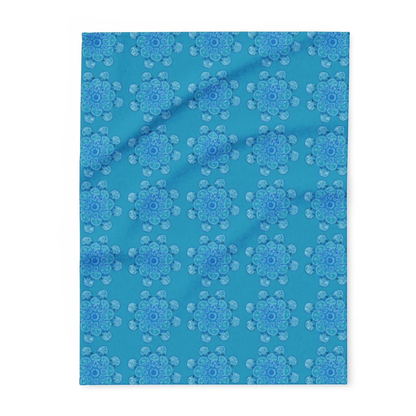Flowers for Me Cozy Arctic Fleece Blanket | Live to Snuggle in Turquoise -  26.66