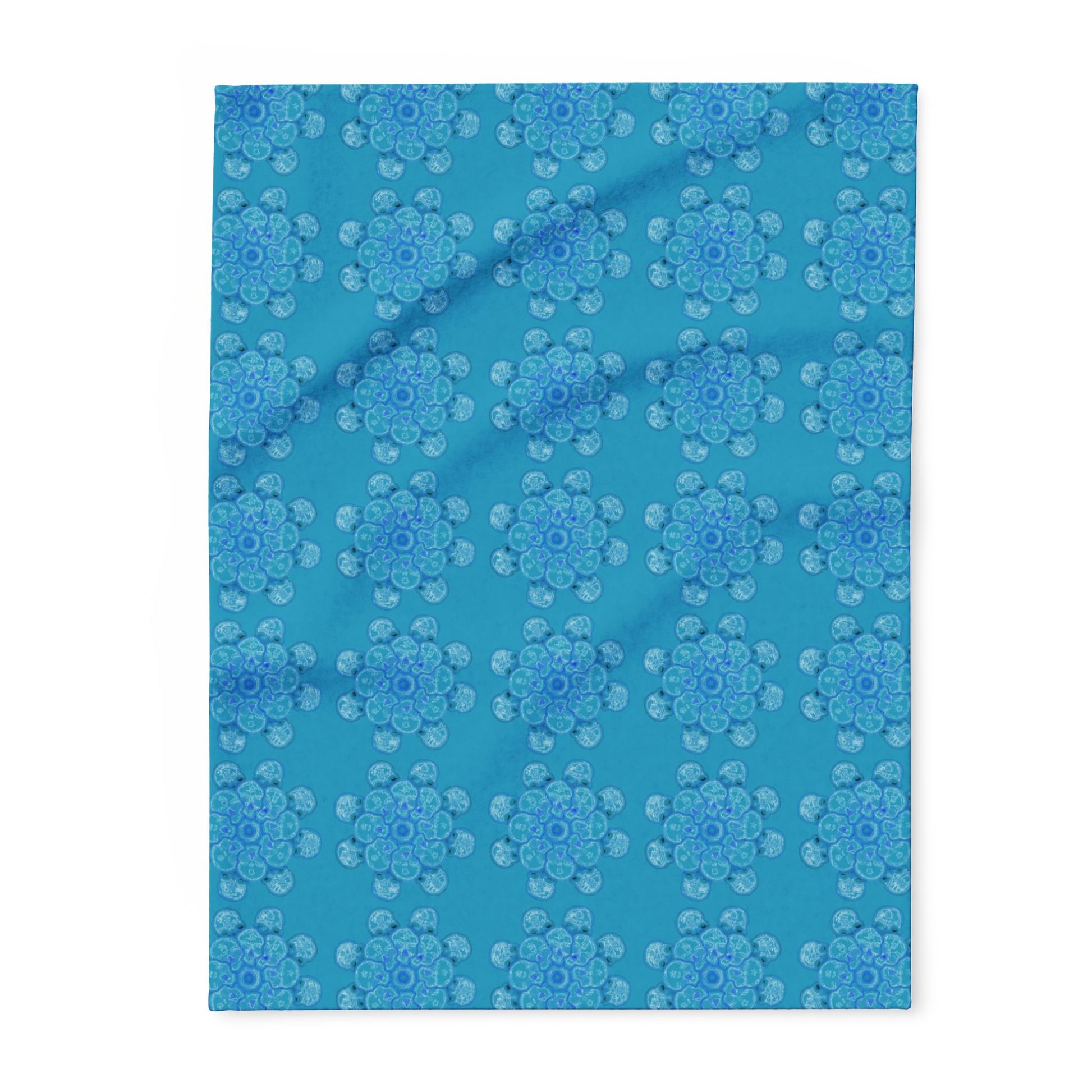 Flowers for Me Cozy Arctic Fleece Blanket | Live to Snuggle in Turquoise -  26.66