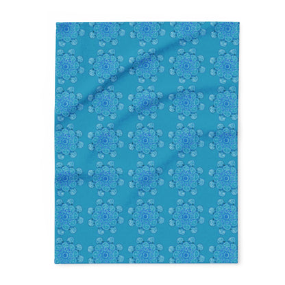 Flowers for Me Cozy Arctic Fleece Blanket | Live to Snuggle in Turquoise -  26.66