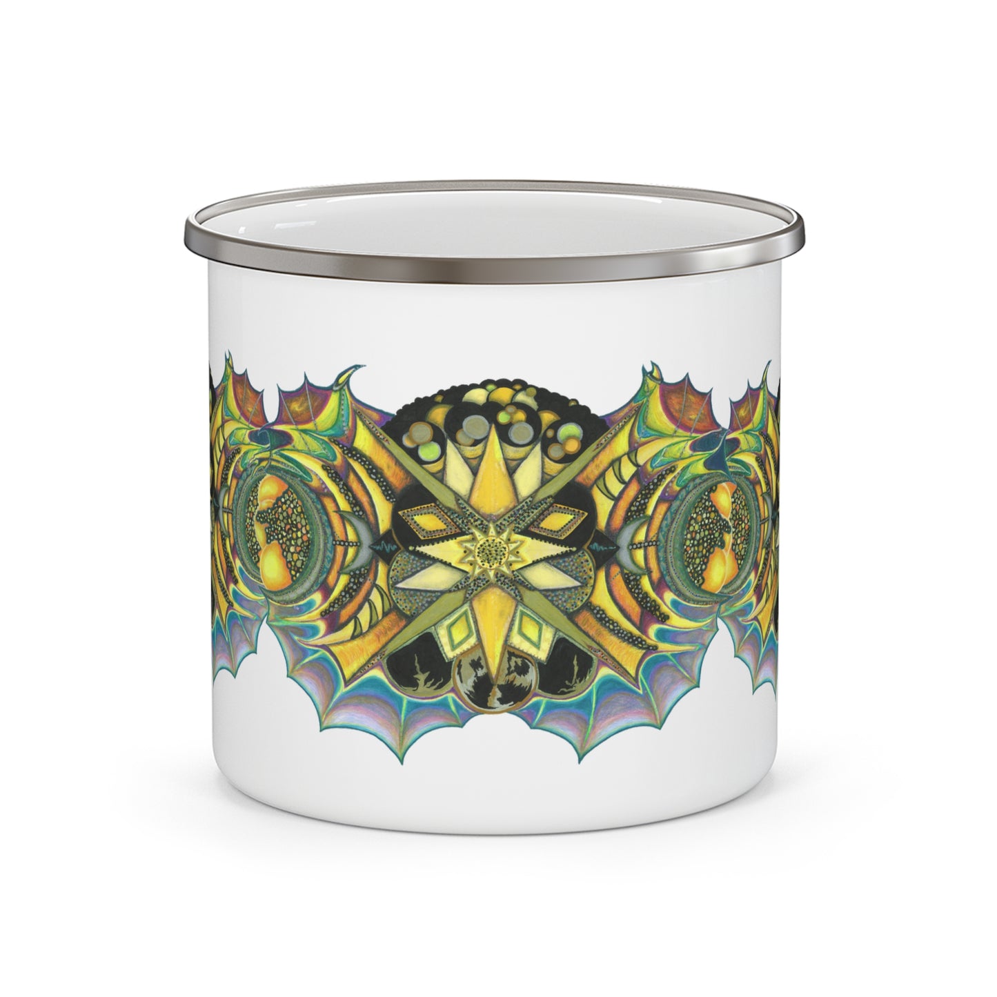 Creature by breathemovedivine Enamel Camping Mug, Boho, Cottagecore, Witchcore Outdoor Drinkware