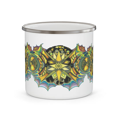 Creature by breathemovedivine Enamel Camping Mug, Boho, Cottagecore, Witchcore Outdoor Drinkware