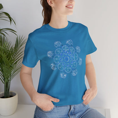 Flowers for Me by breathemovedivine Vibrant Mandala Unisex Jersey Short Sleeve Tee - Bohemian Vibes