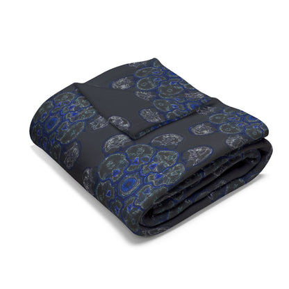 Flowers for Me Cozy Arctic Fleece Blanket | Live to Snuggle in Black