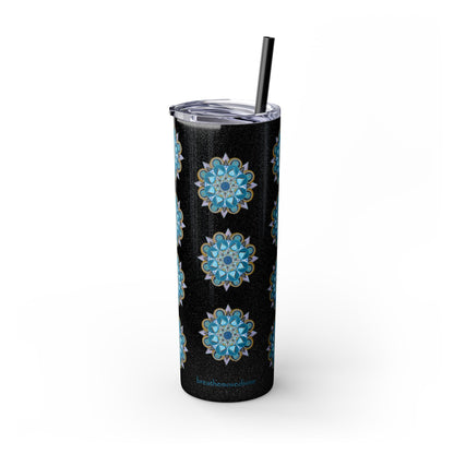 3 Chakras by breathemovedivine Skinny Tumbler with Straw | 20oz Travel Mug
