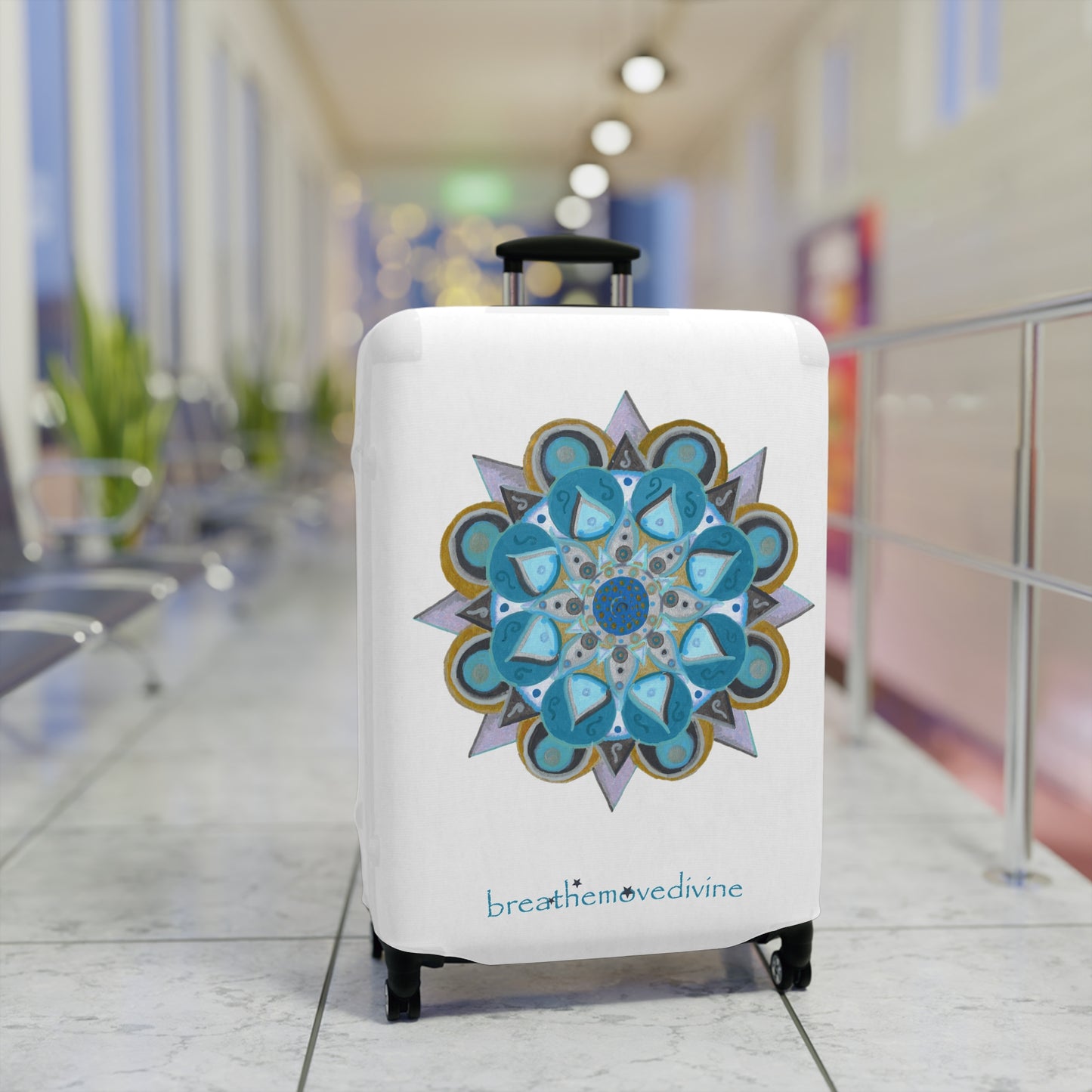 3 Chakras by breathemovedivine Colorful Mandala Suitcase Cover