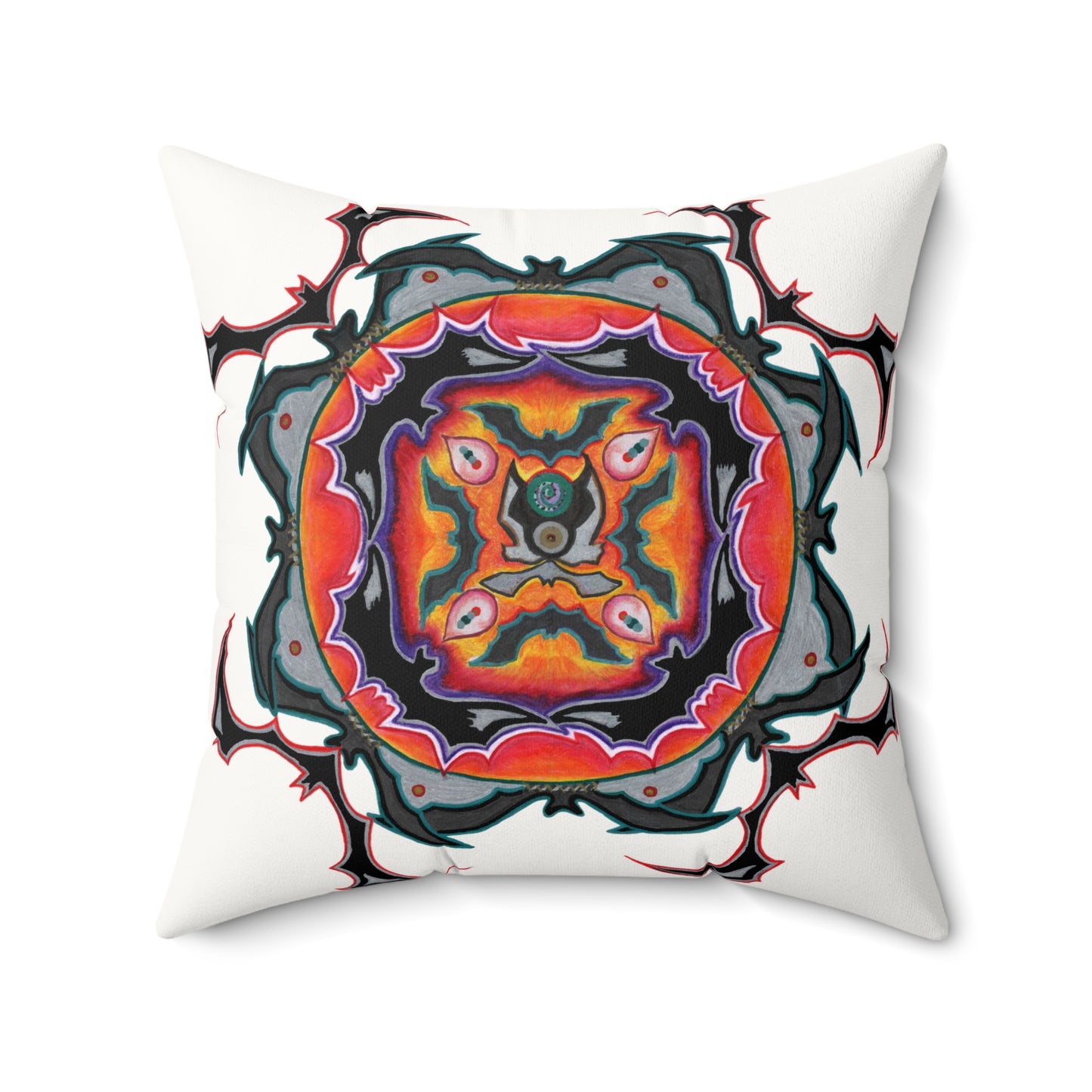 Scry by breathemovedivine Faux Suede Decorative Pillow in White