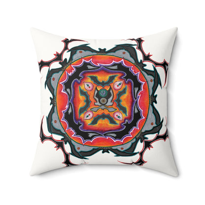 Scry by breathemovedivine Faux Suede Decorative Pillow in White