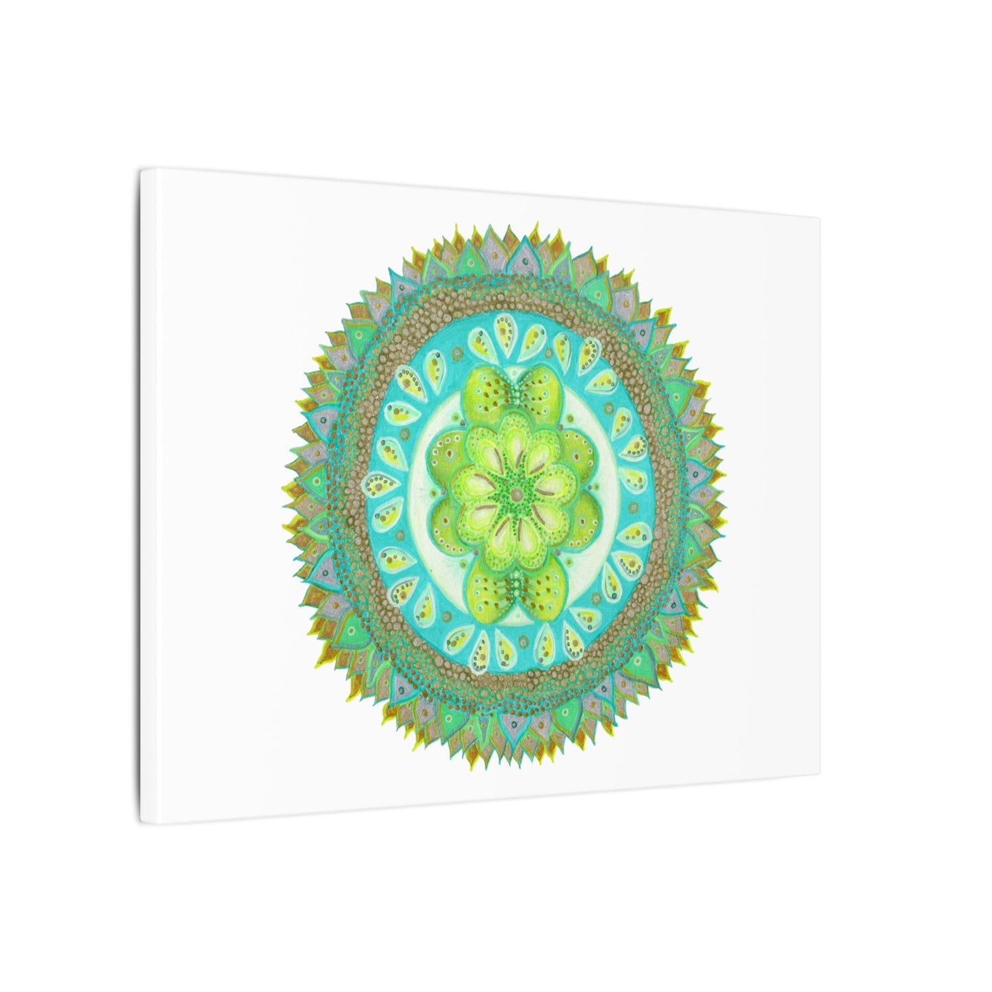 Heart Flame by breathemovedivine Meditative Mandala Canvas Art - Stretched Wall Decor