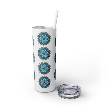 3 Chakras by breathemovedivine Skinny Tumbler with Straw | 20oz Travel Mug