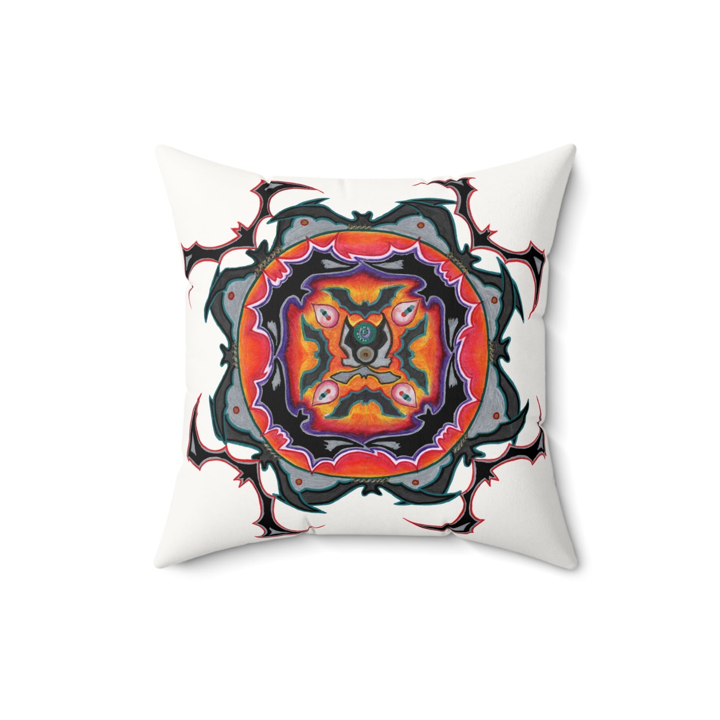 Scry by breathemovedivine Faux Suede Decorative Pillow in White