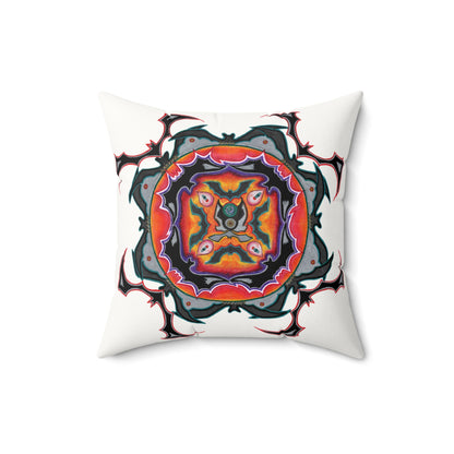 Scry by breathemovedivine Faux Suede Decorative Pillow in White