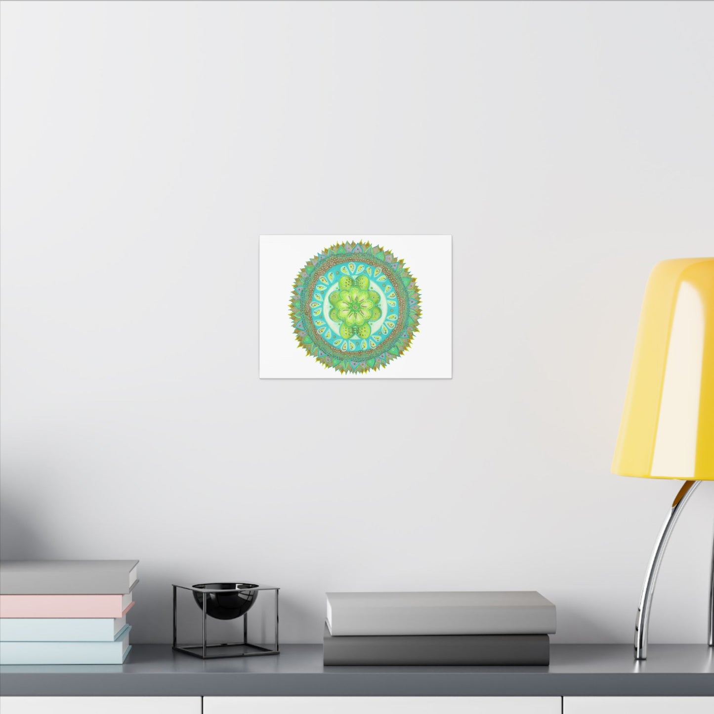 Heart Flame by breathemovedivine Meditative Mandala Canvas Art - Stretched Wall Decor