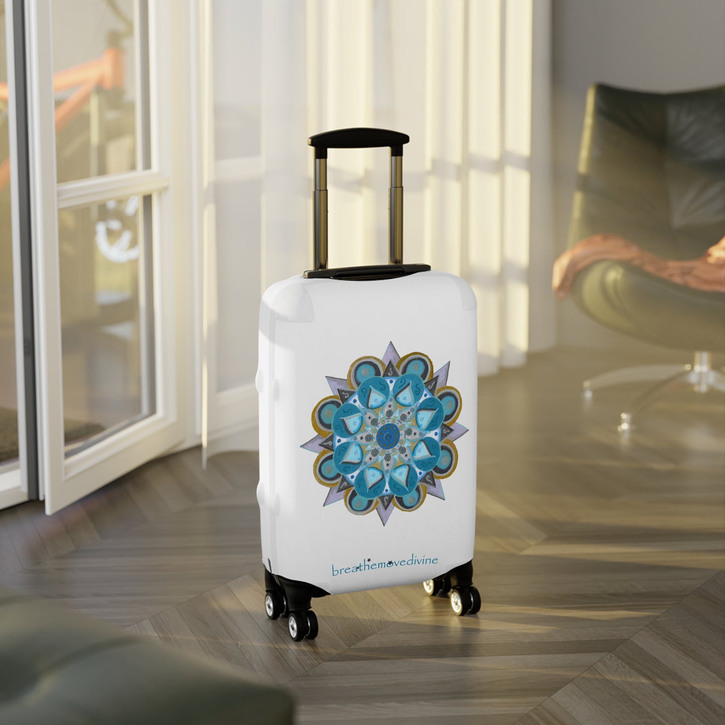 3 Chakras by breathemovedivine Colorful Mandala Suitcase Cover