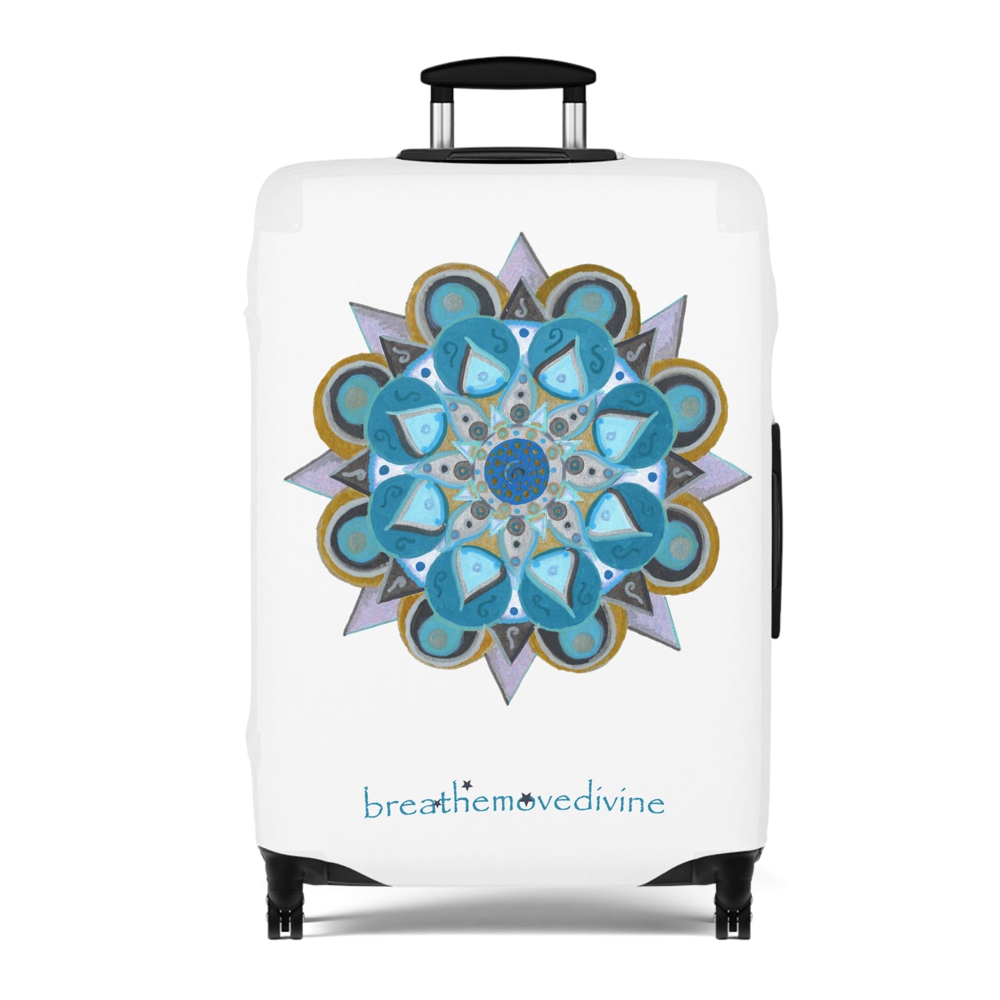 3 Chakras by breathemovedivine Colorful Mandala Suitcase Cover