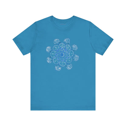 Flowers for Me by breathemovedivine Vibrant Mandala Unisex Jersey Short Sleeve Tee - Bohemian Vibes