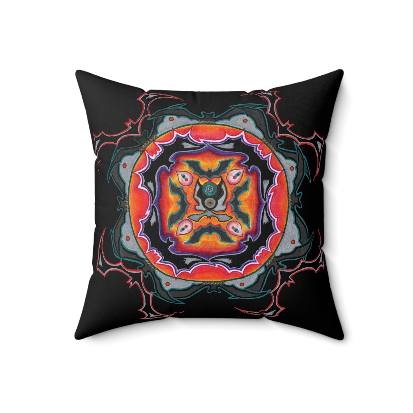 Scry by breathemovedivine Faux Suede Decorative Pillow in Black