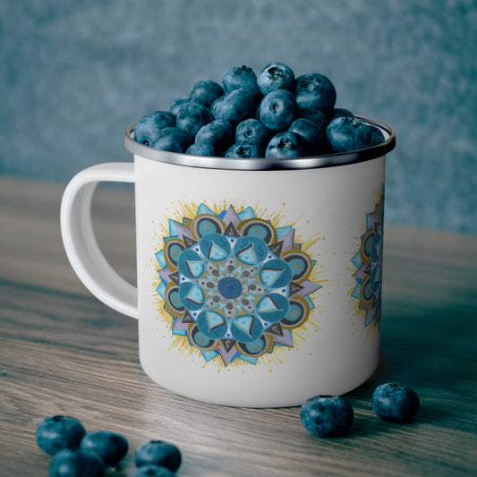 Speak Beauty into Truth by breathemovedivine Enamel Camping Mug, Boho, Cottagecore, Witchcore Outdoor Drinkware