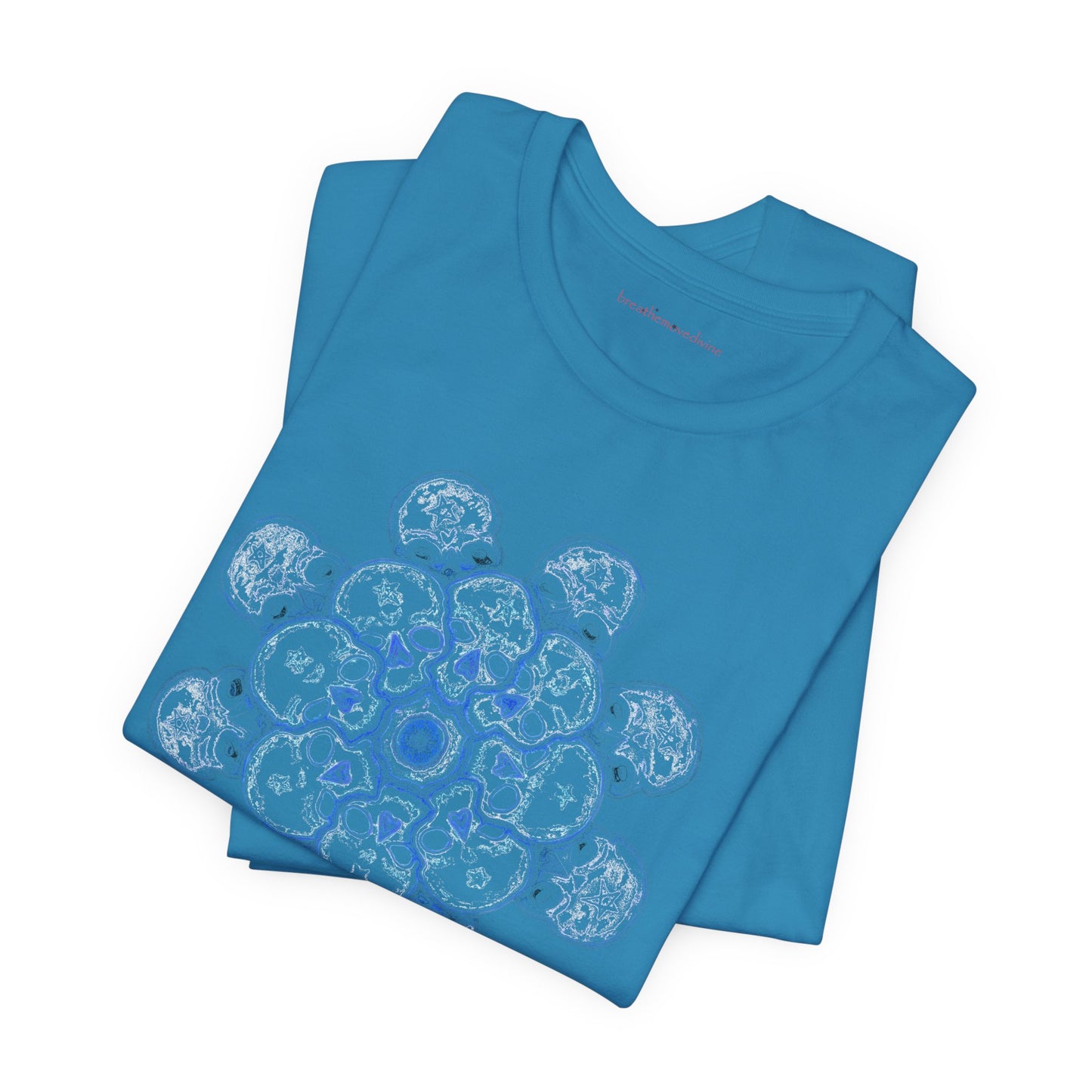 Flowers for Me by breathemovedivine Vibrant Mandala Unisex Jersey Short Sleeve Tee - Bohemian Vibes