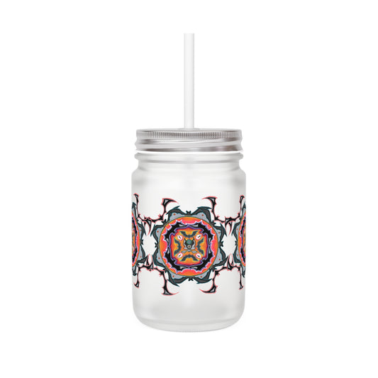 Scry by breathemovedivine Colorful Mandala Sipper Glass - 16oz Eco-Friendly Drinkware