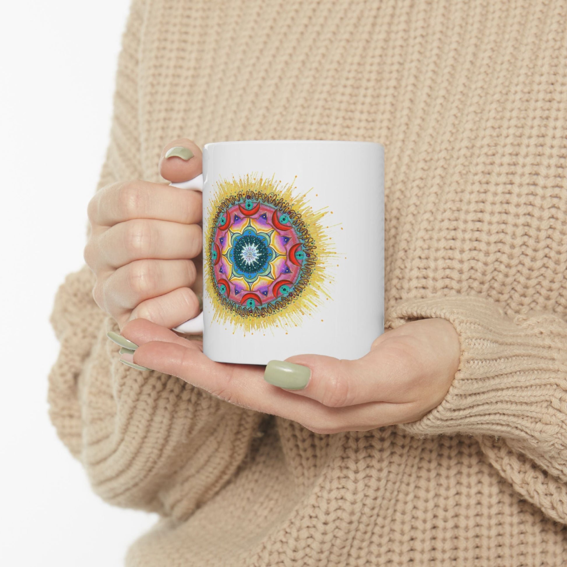 7 Chakras by breathemovedivine Ceramic Mug, (11oz, 15oz) - breathemovedivine