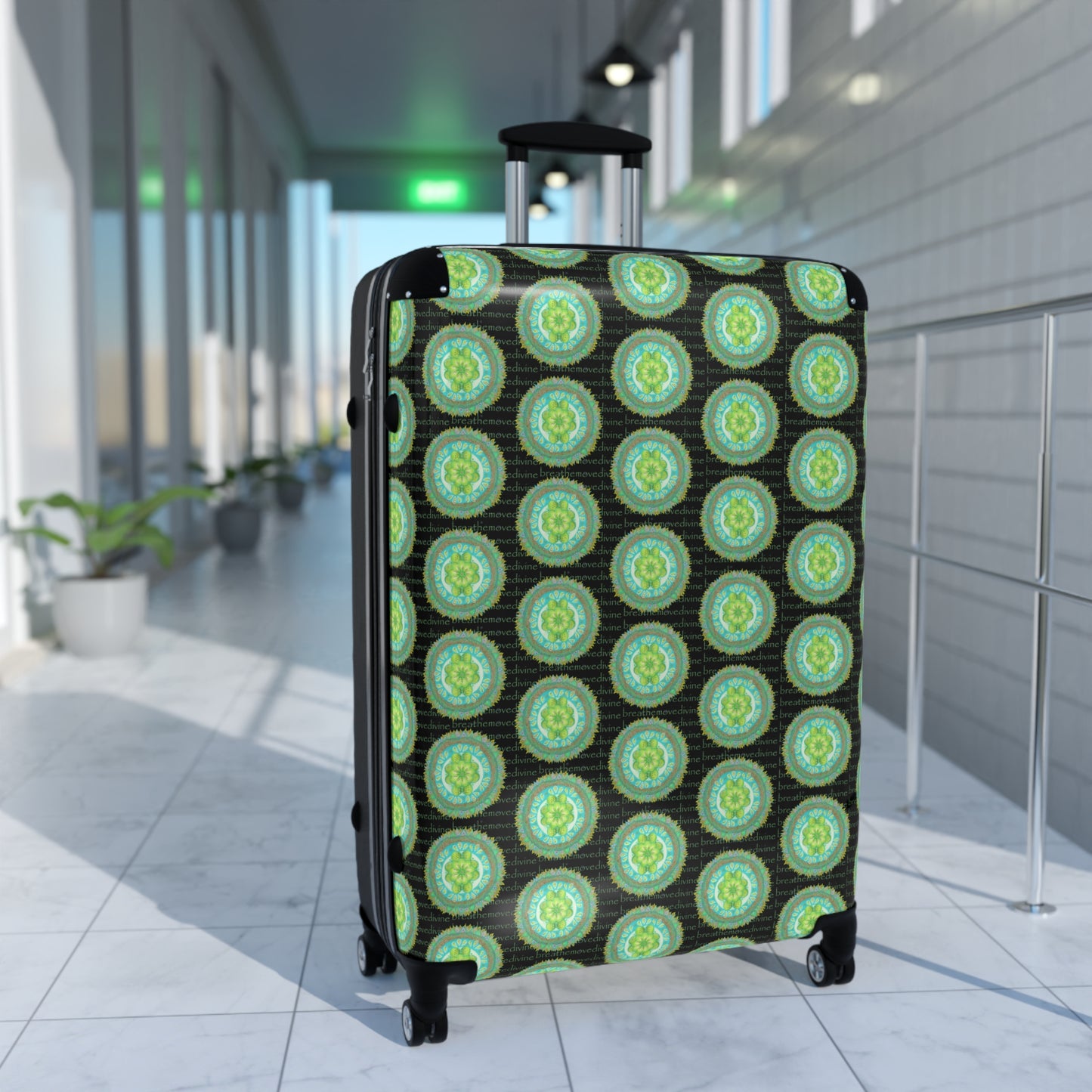Heart Flame by breathemovedivine Colorful Mandala Pattern Suitcase - Travel with Inspiration