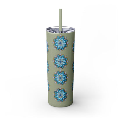 3 Chakras by breathemovedivine Skinny Tumbler with Straw | 20oz Travel Mug