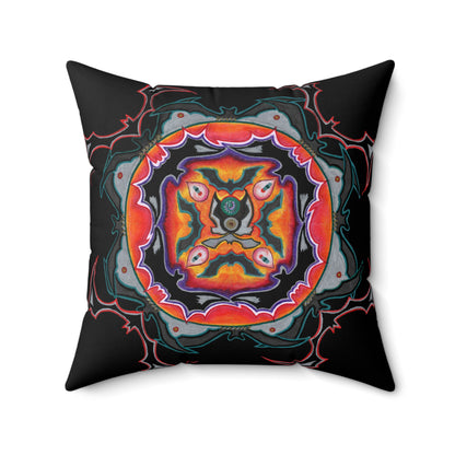 Scry by breathemovedivine Faux Suede Decorative Pillow in Black