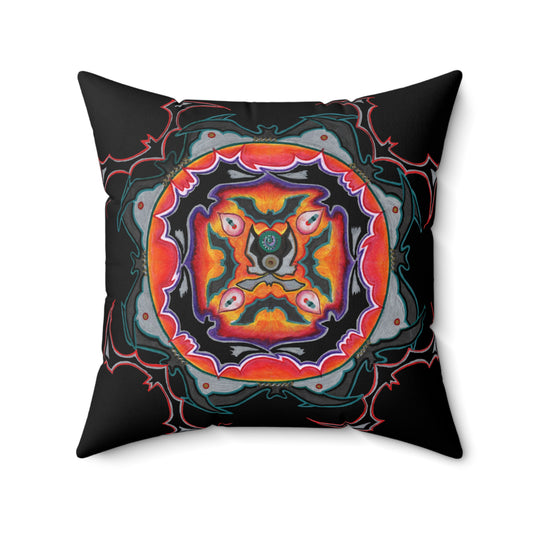 Scry by breathemovedivine Faux Suede Decorative Pillow in Black