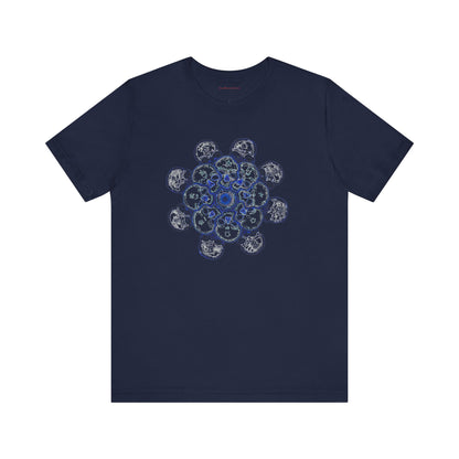 Flowers for Me by breathemovedivine Vibrant Mandala Unisex Jersey Short Sleeve Tee - Bohemian Vibes