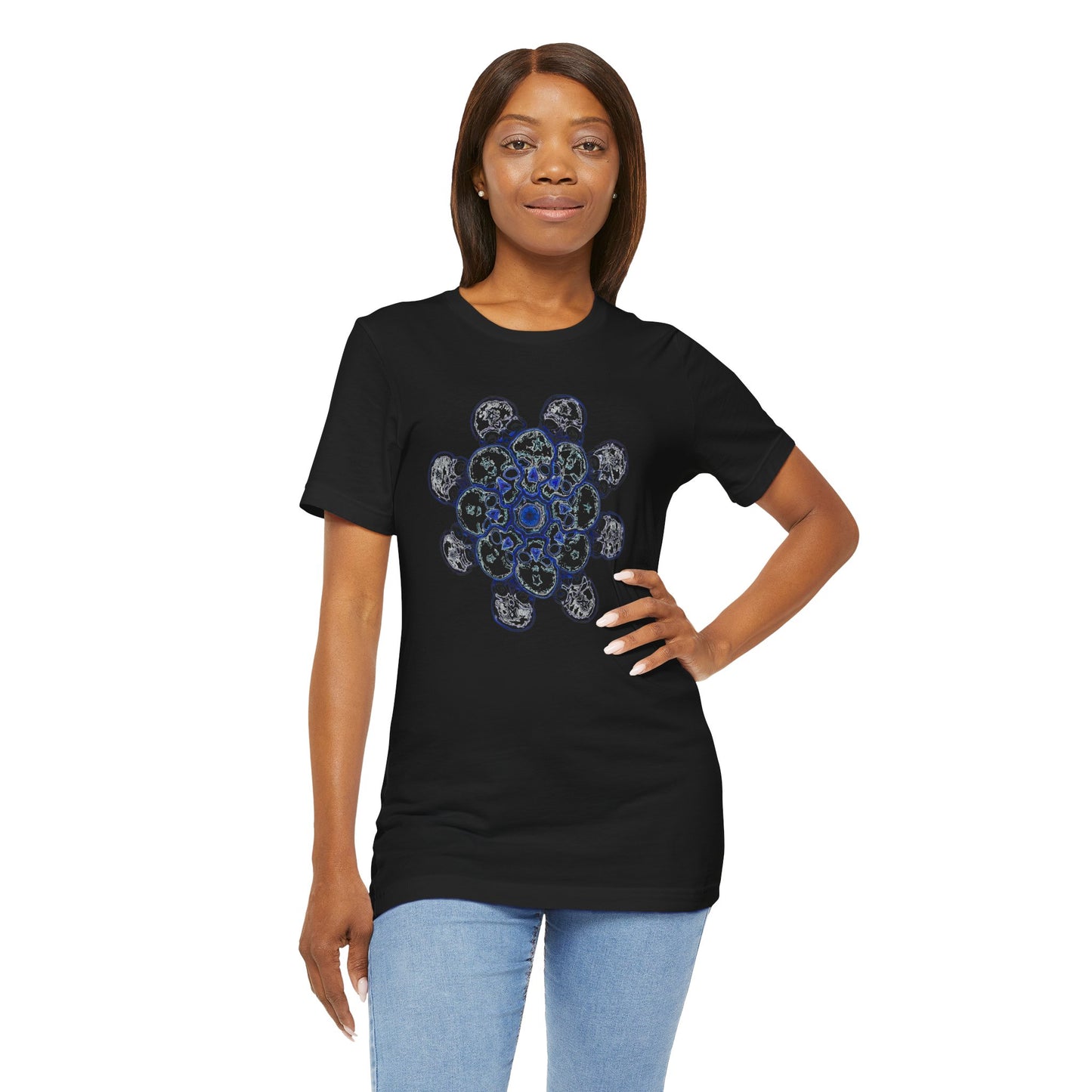 Flowers for Me by breathemovedivine Vibrant Mandala Unisex Jersey Short Sleeve Tee - Bohemian Vibes