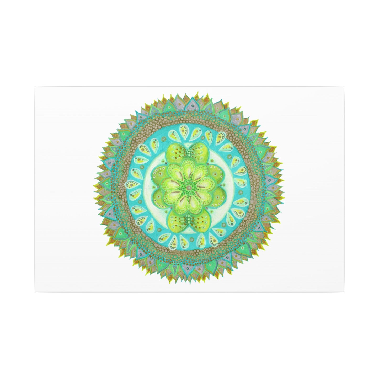 Heart Flame by breathemovedivine Meditative Mandala Canvas Art - Stretched Wall Decor