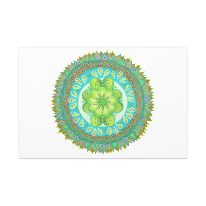Heart Flame by breathemovedivine Meditative Mandala Canvas Art - Stretched Wall Decor