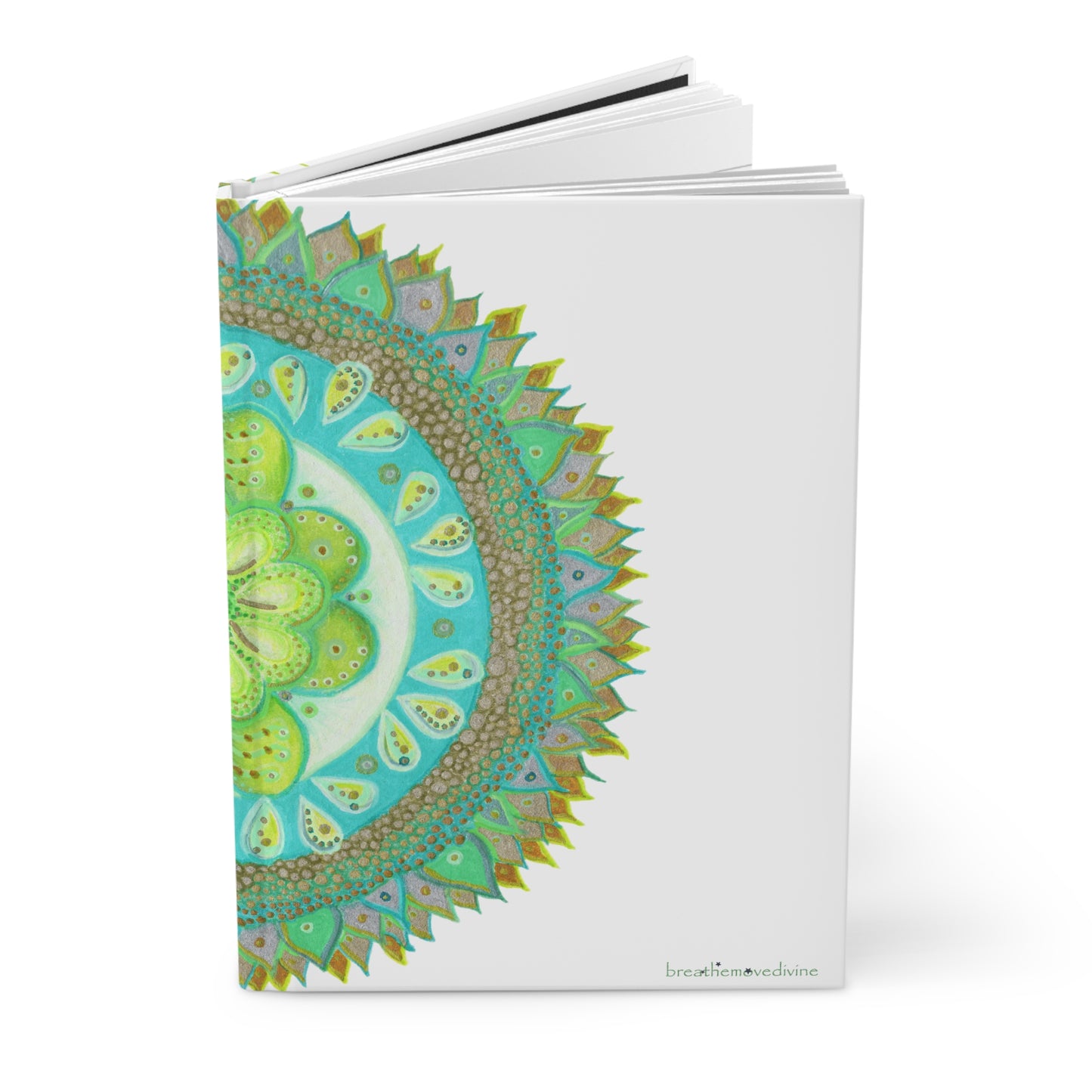 Heart Flame Medallion Hardcover Journal for Creative Minds, Writing Inspiration, Gift for Artists, Daily Planner -  17.10 standing