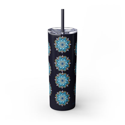 3 Chakras by breathemovedivine Skinny Tumbler with Straw | 20oz Travel Mug