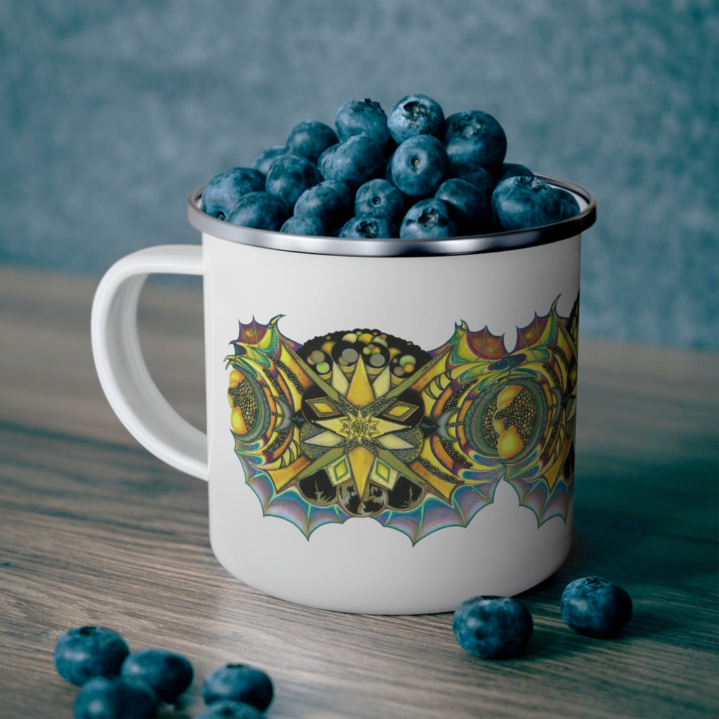 Creature by breathemovedivine Enamel Camping Mug, Boho, Cottagecore, Witchcore Outdoor Drinkware
