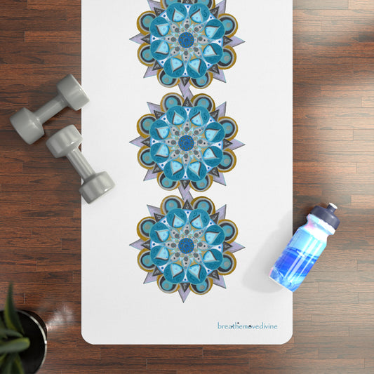 3 Chakras by breathemovedivine White Rubber Yoga Mat - Non-Slip Exercise Mat for Wellness & Mindfulness -  78.50 get moving lifestyle