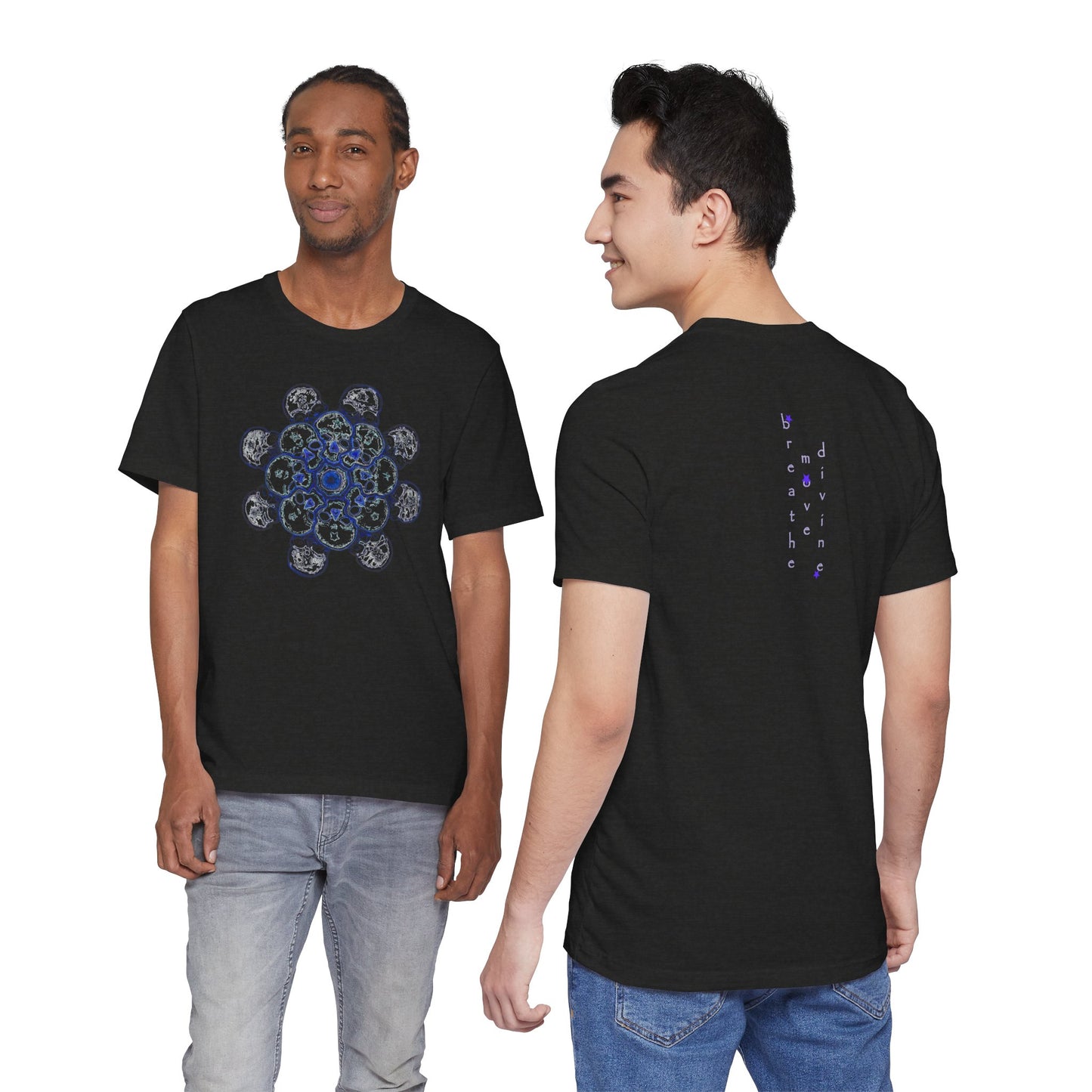 Flowers for Me by breathemovedivine Vibrant Mandala Unisex Jersey Short Sleeve Tee - Bohemian Vibes