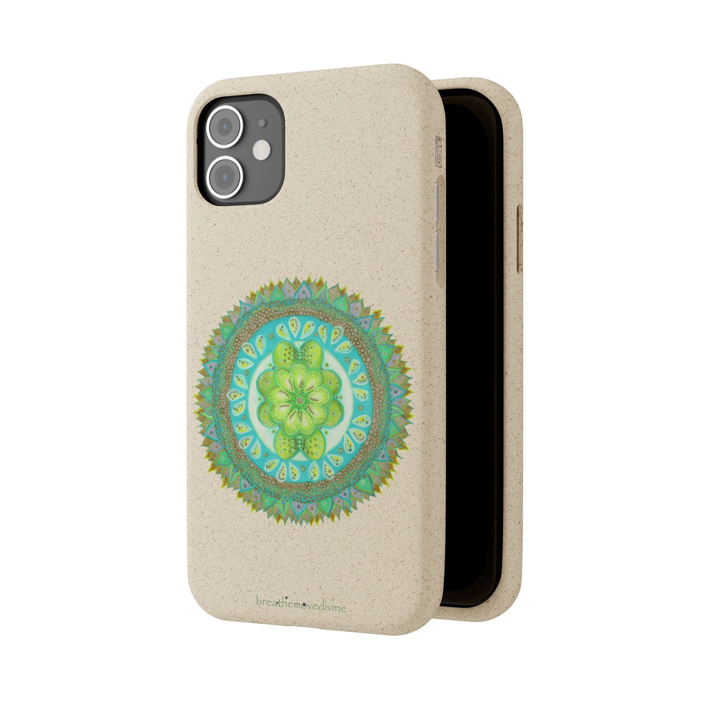 Heart Flame by breathemovedivine Eco-Friendly Case for iPhone with Mandala Design