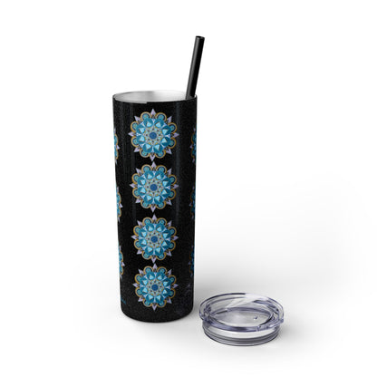 3 Chakras by breathemovedivine Skinny Tumbler with Straw | 20oz Travel Mug