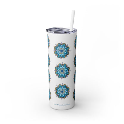 3 Chakras by breathemovedivine Skinny Tumbler with Straw | 20oz Travel Mug