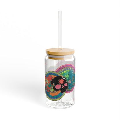 Untitled Vibrant Skulls Sipper Glass Eco-Friendly Drinkware -  32.06
