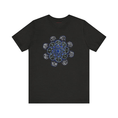 Flowers for Me by breathemovedivine Vibrant Mandala Unisex Jersey Short Sleeve Tee - Bohemian Vibes