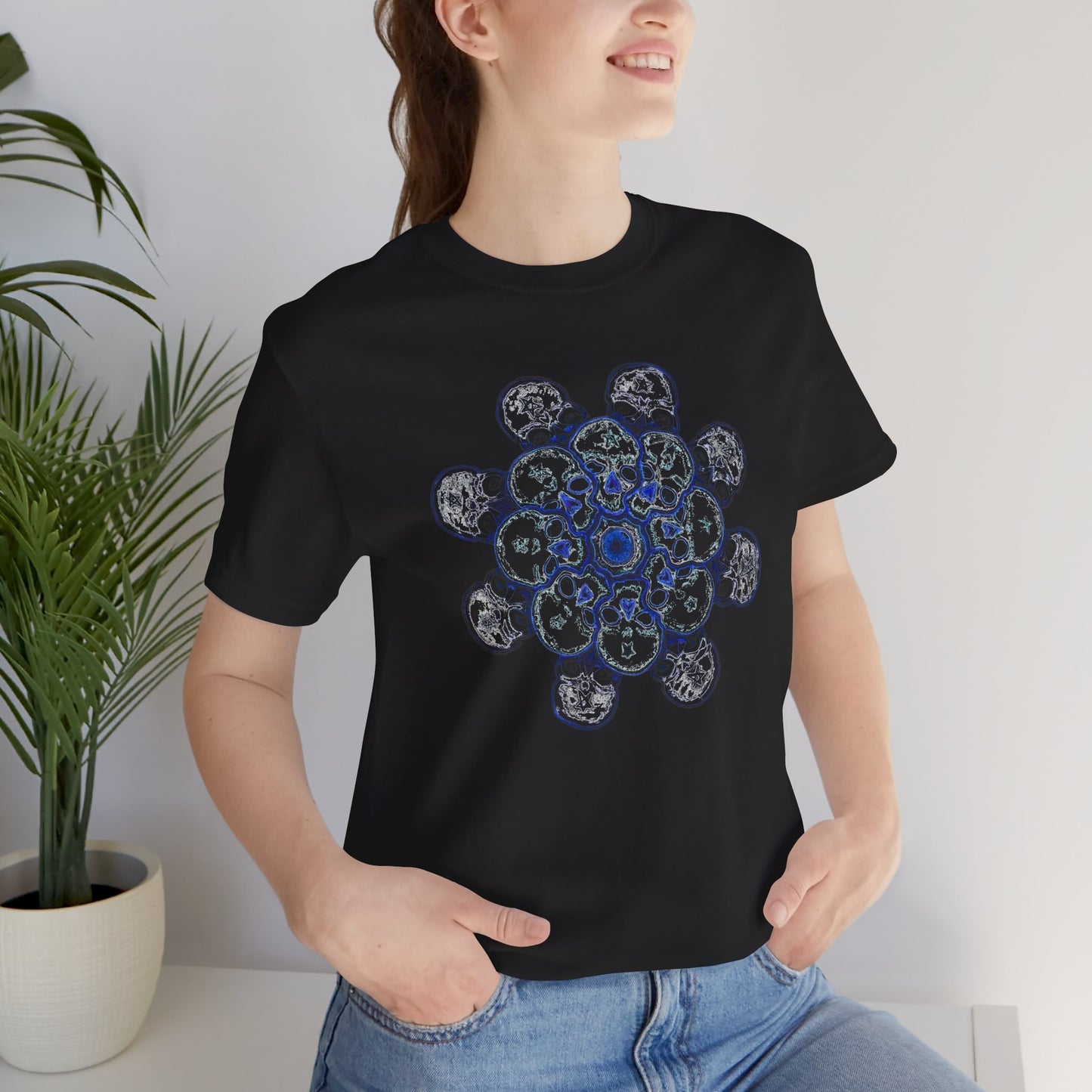 Flowers for Me by breathemovedivine Vibrant Mandala Unisex Jersey Short Sleeve Tee - Bohemian Vibes
