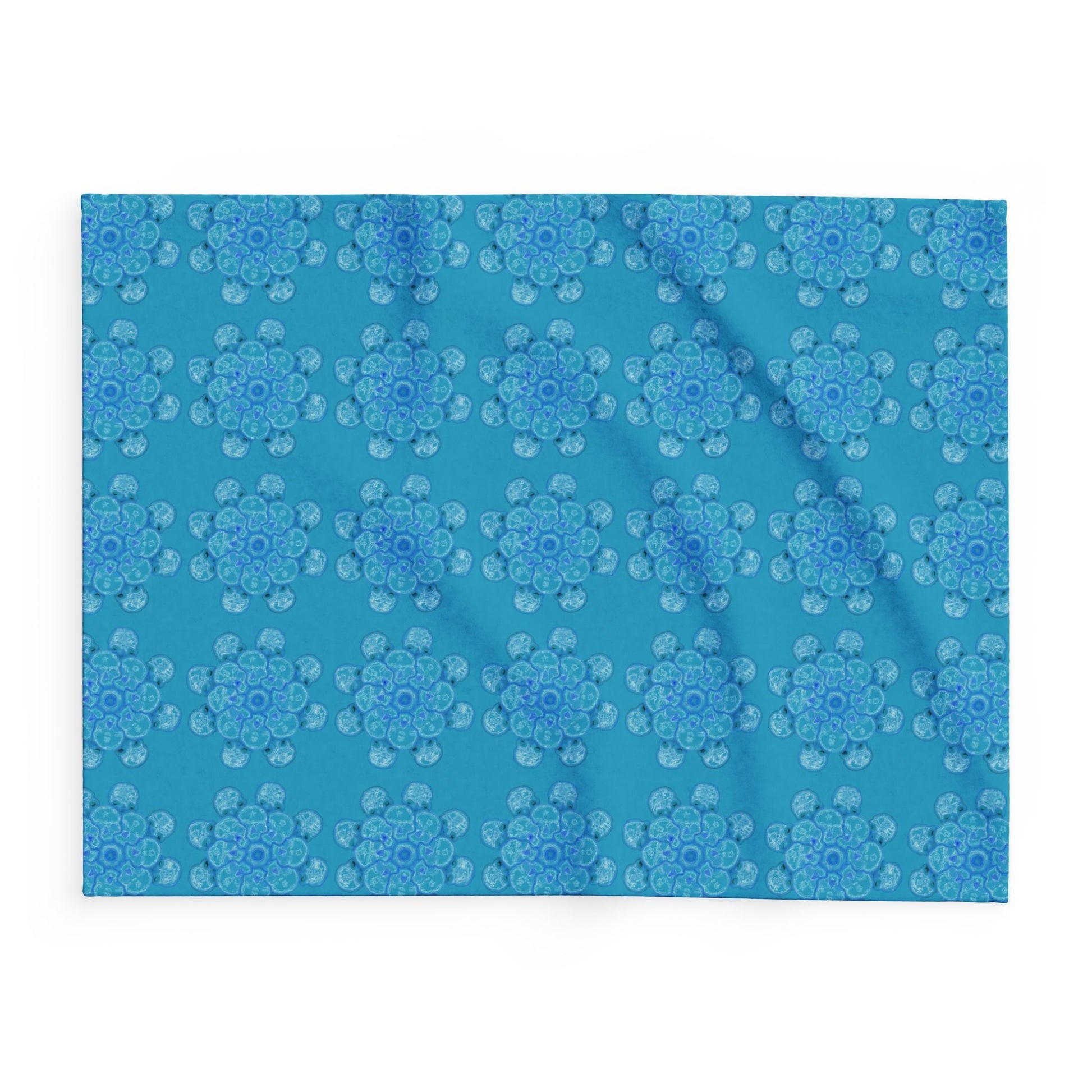 Flowers for Me Cozy Arctic Fleece Blanket | Live to Snuggle in Turquoise - breathemovedivine