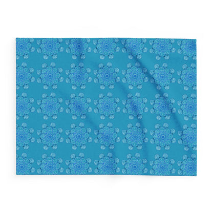 Flowers for Me Cozy Arctic Fleece Blanket | Live to Snuggle in Turquoise - breathemovedivine